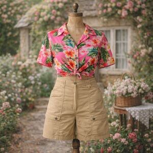 Vintage 1990s Conviction Sport Beige Lightweight Cargo Short Style